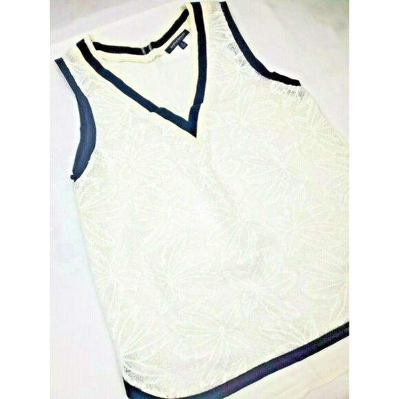 Jealous Tomato Womens Top Sz S White Black Knit Floral Sport Jersey Sheer Mesh - Picture 2 of 6